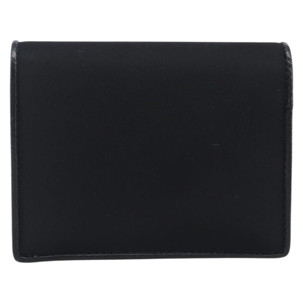 PRADA Bifold Wallet Nylon Black Gold Auth 205242M