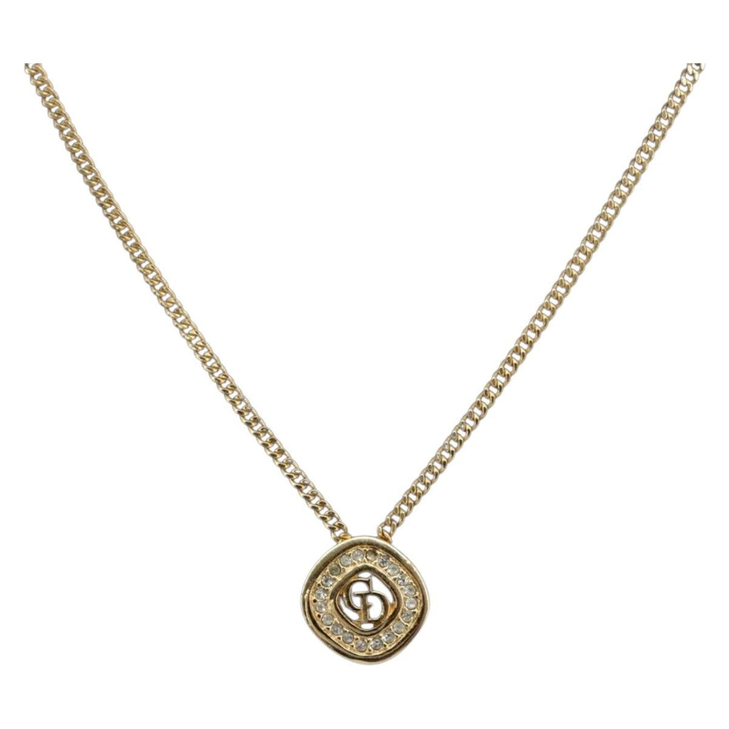 Christian Dior Necklace metal Gold Auth 205462
