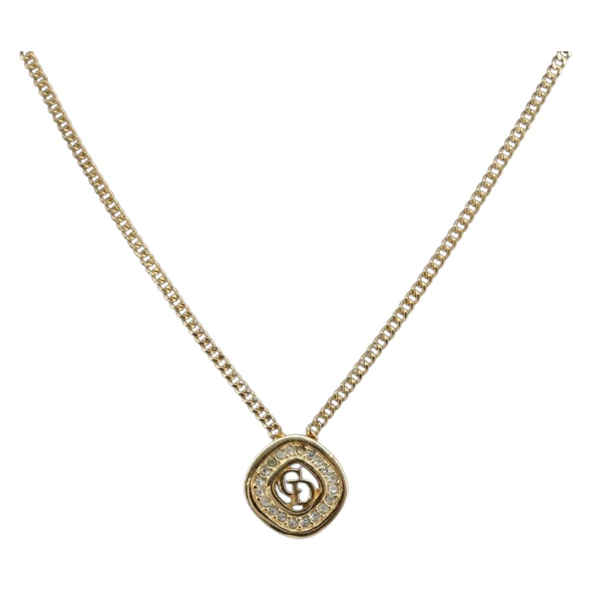 Christian Dior Necklace metal Gold Auth 205462