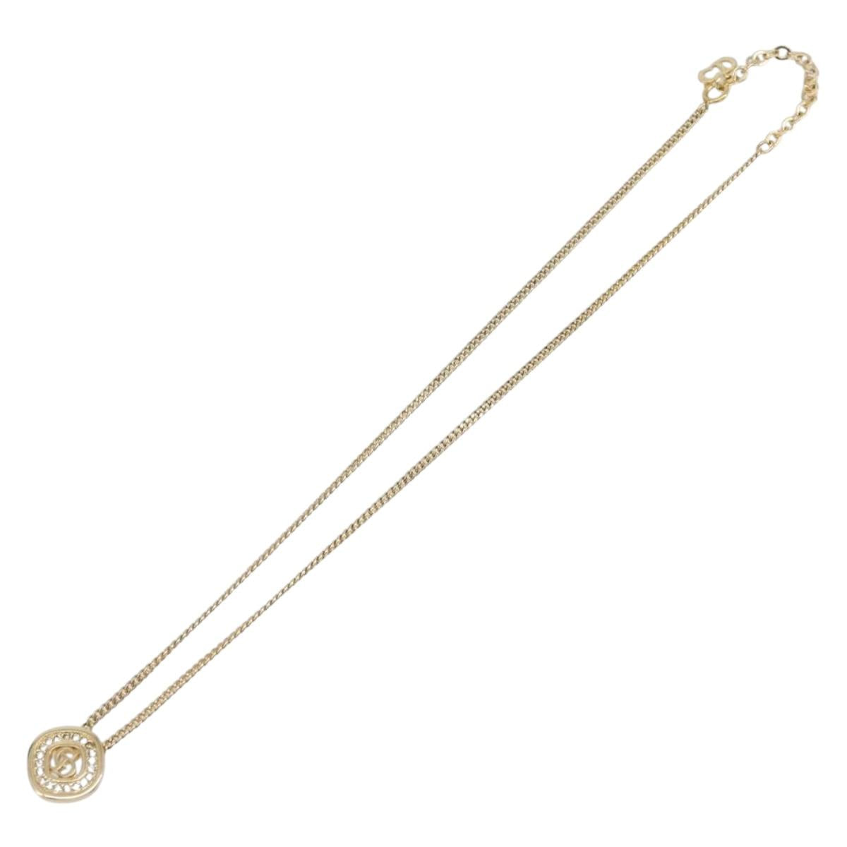 Christian Dior Necklace metal Gold Auth 205462