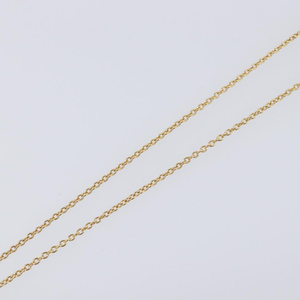 Christian Dior Heart Stone Necklace metal Gold Auth 205471