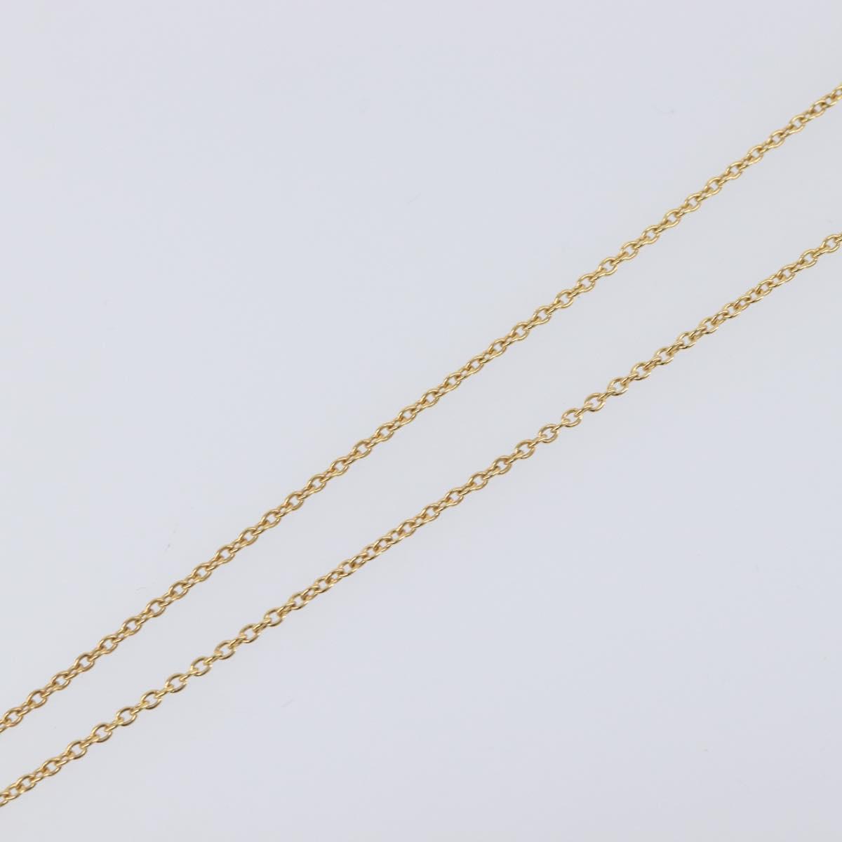 Christian Dior Heart Stone Necklace metal Gold Auth 205471