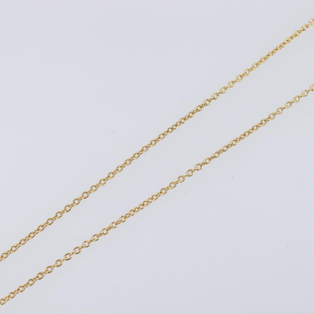 Christian Dior Heart Stone Necklace metal Gold Auth 205471