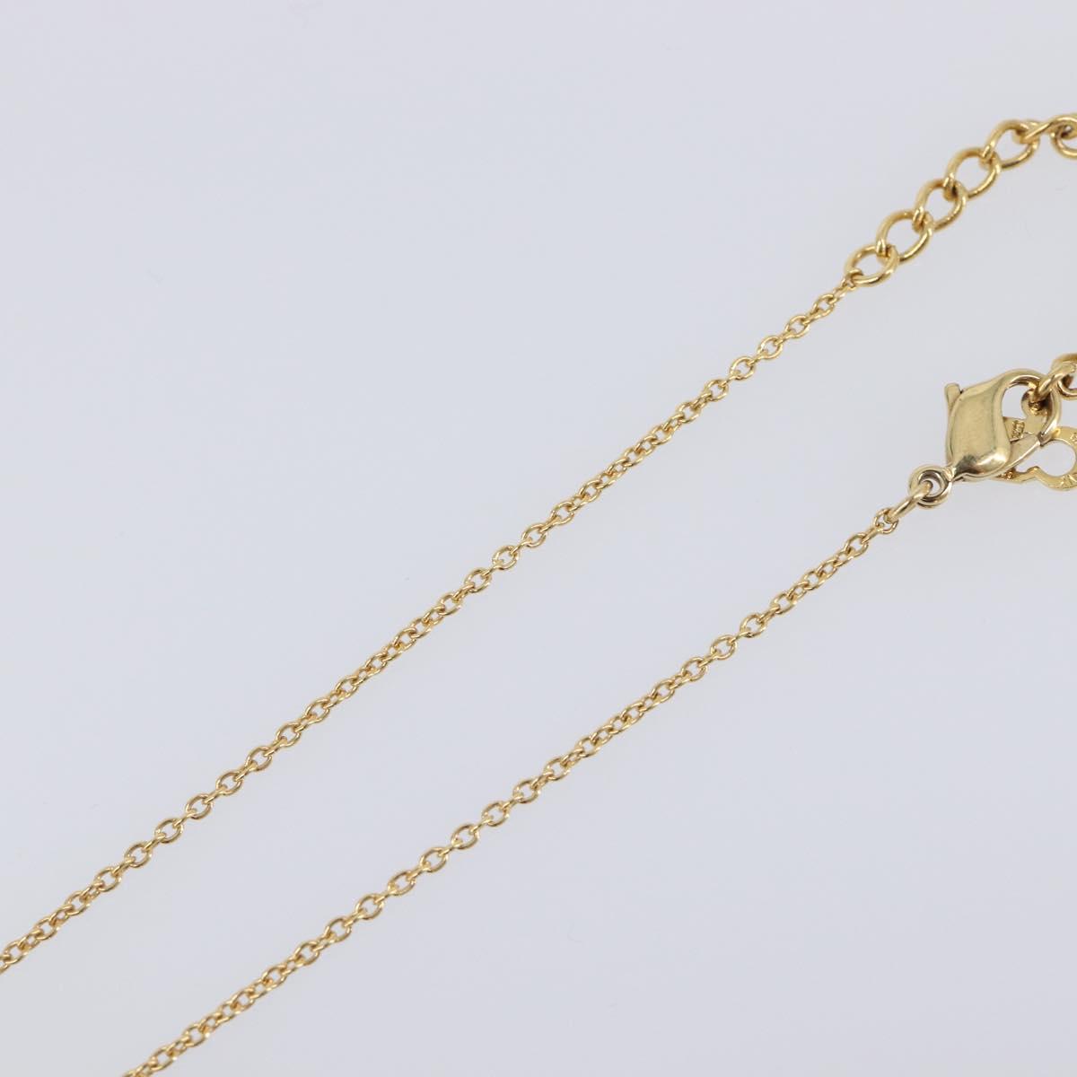 Christian Dior Heart Stone Necklace metal Gold Auth 205471