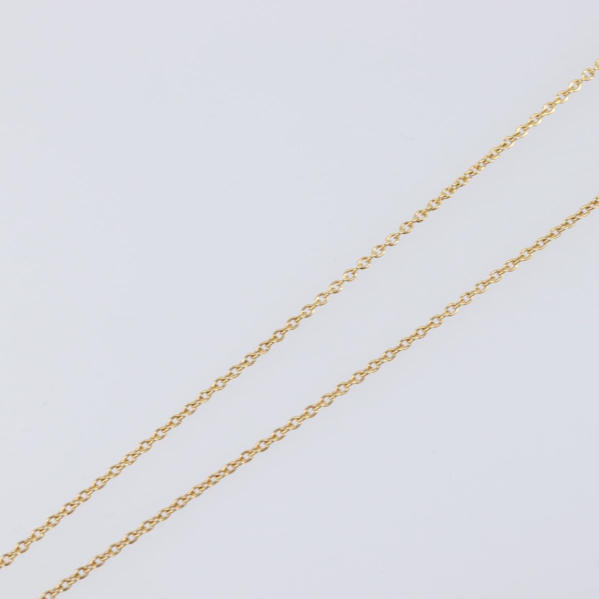 Christian Dior Heart Stone Necklace metal Gold Auth 205471