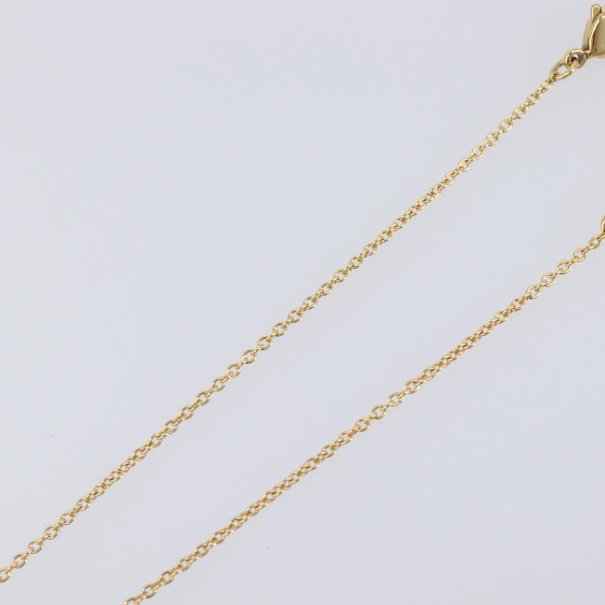 Christian Dior Heart Stone Necklace metal Gold Auth 205471