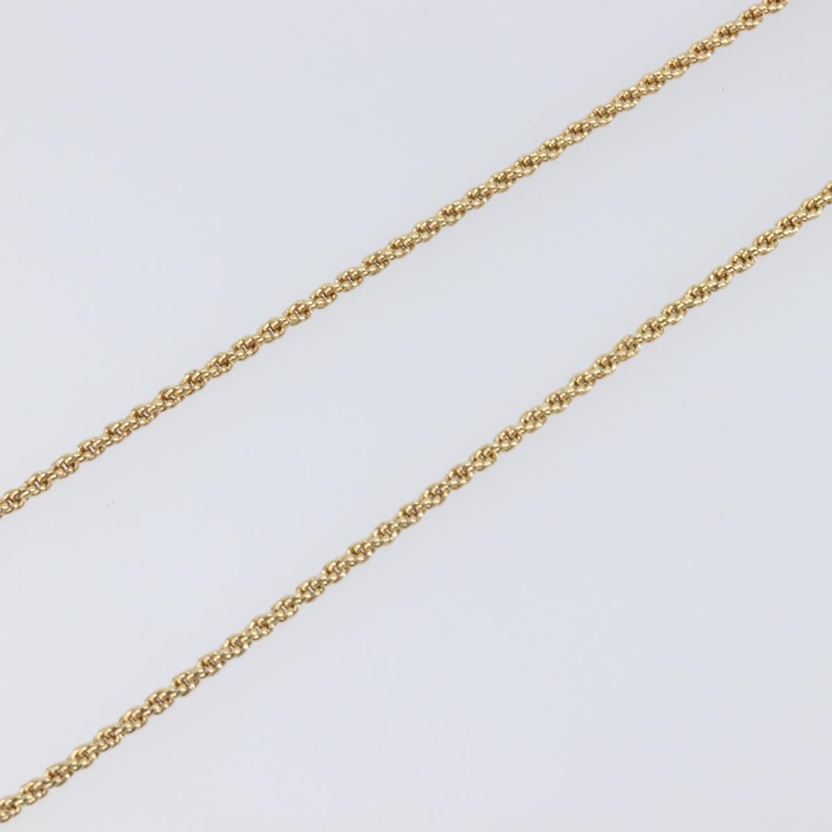 Christian Dior CD Stone Necklace metal Gold Auth 205476