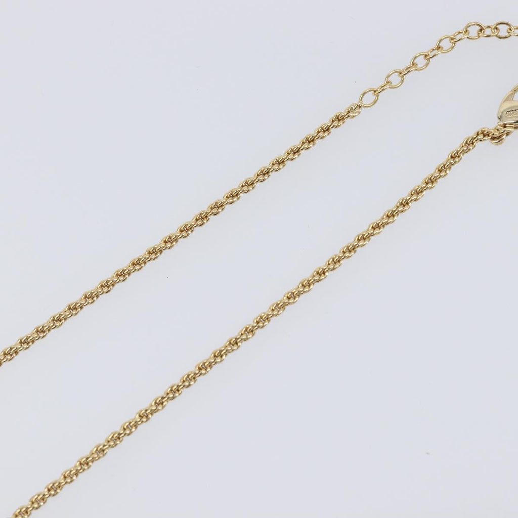 Christian Dior CD Stone Necklace metal Gold Auth 205476
