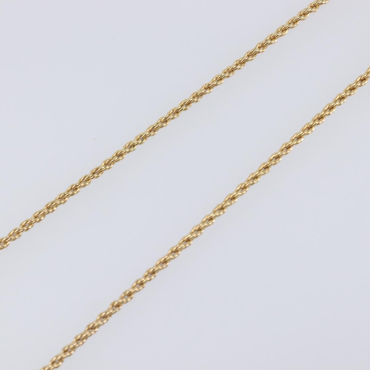 Christian Dior CD Stone Necklace metal Gold Auth 205476