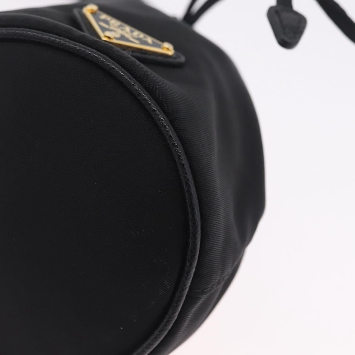 PRADA Pouch Nylon Black Gold Auth 205862M