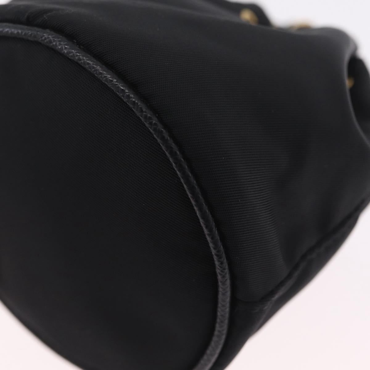 PRADA Pouch Nylon Black Gold Auth 205862M