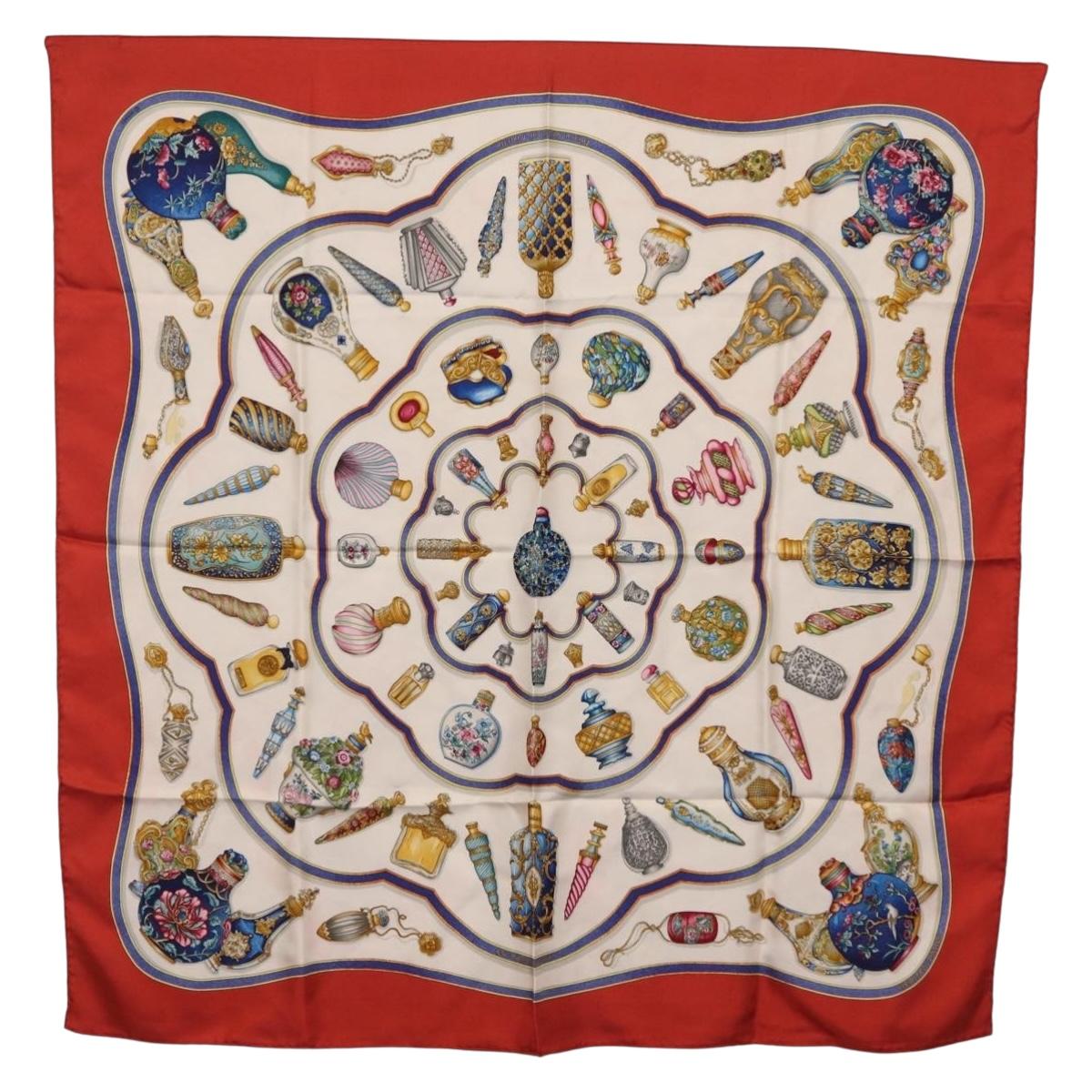 HERMES Carre 90 Scarf ”Pourvu qu'on ait l'ivresse” Silk Red Auth 206430