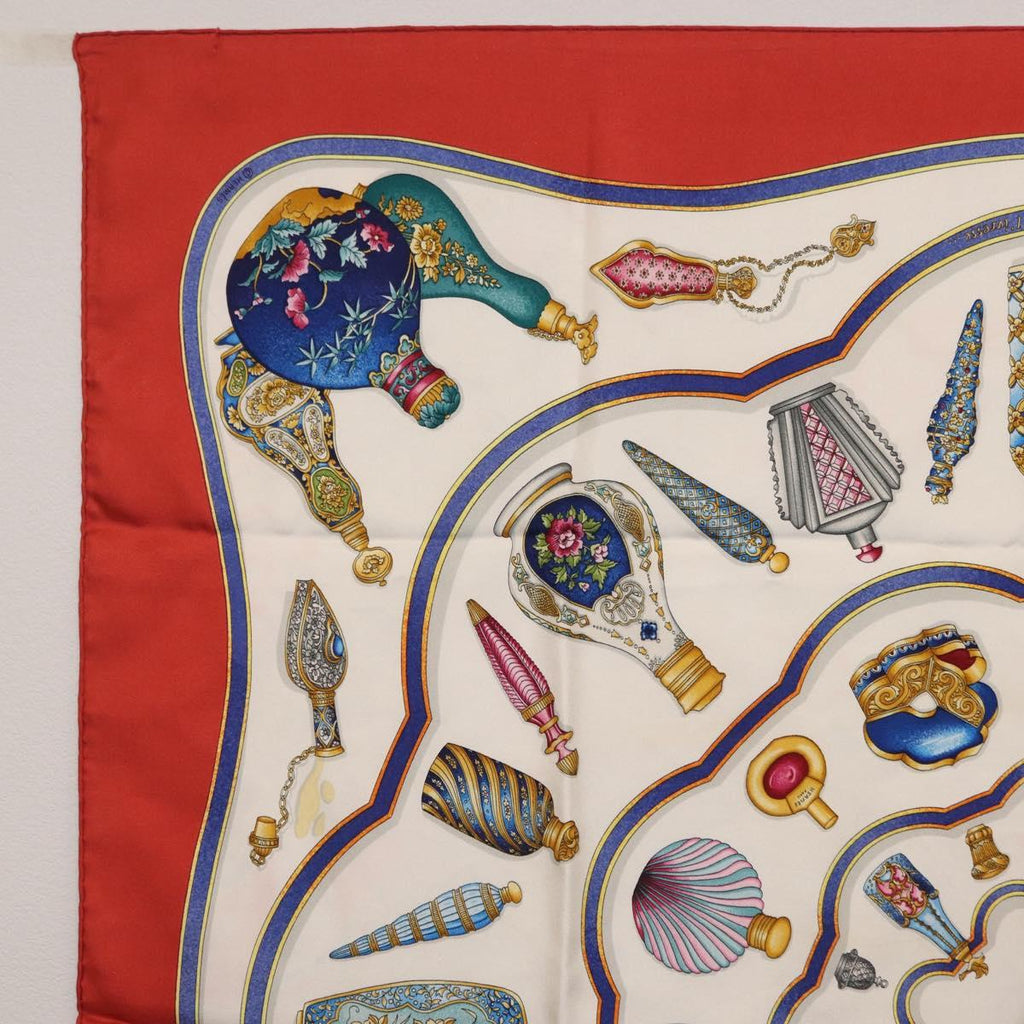 HERMES Carre 90 Scarf ”Pourvu qu'on ait l'ivresse” Silk Red Auth 206430