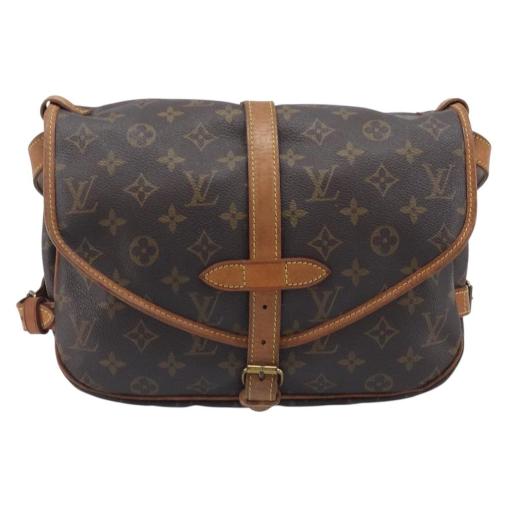 LOUIS VUITTON Monogram Saumur 30 Shoulder Bag M42256 LV Auth 206486