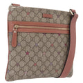 GUCCI GG Supreme Shoulder Bag PVC Beige Gold 295257 Auth 206500