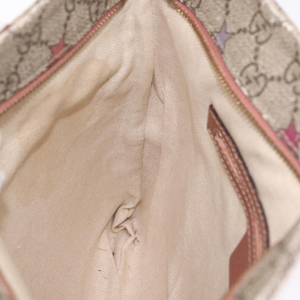 GUCCI GG Supreme Shoulder Bag PVC Beige Gold 295257 Auth 206500