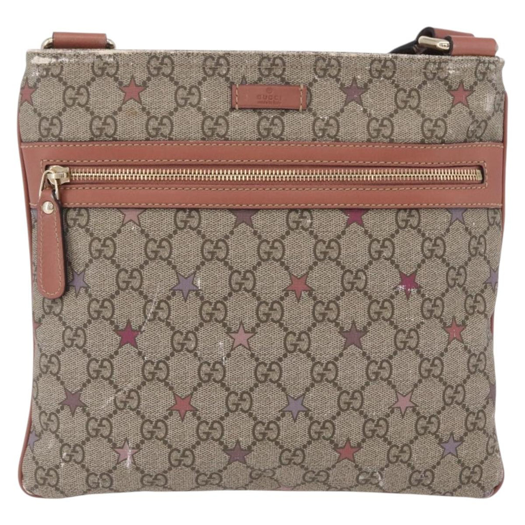 GUCCI GG Supreme Shoulder Bag PVC Beige Gold 295257 Auth 206500