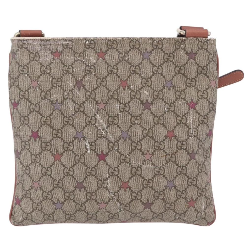 GUCCI GG Supreme Shoulder Bag PVC Beige Gold 295257 Auth 206500