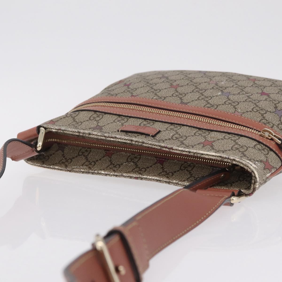 GUCCI GG Supreme Shoulder Bag PVC Beige Gold 295257 Auth 206500