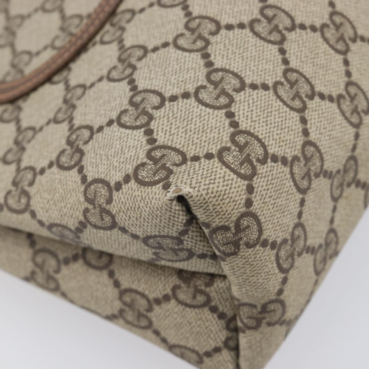 GUCCI GG Supreme Web Sherry Line Tote Bag PVC Beige Gold 89 02 003 Auth 206532A
