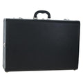 PRADA Trunk Saffiano leather Black Silver Auth 206701V