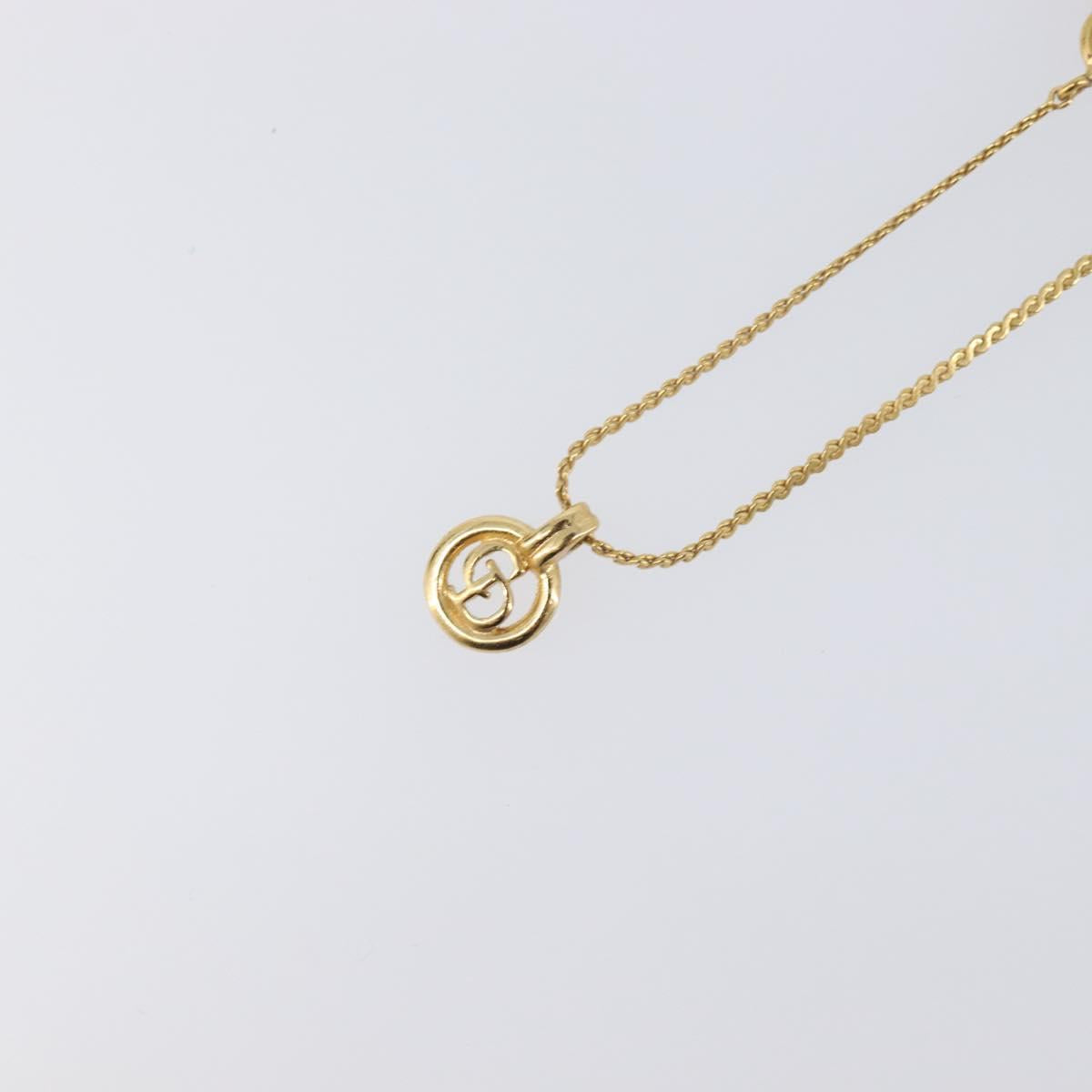Christian Dior Necklace Metal 2 Set Gold Tone Auth 206829