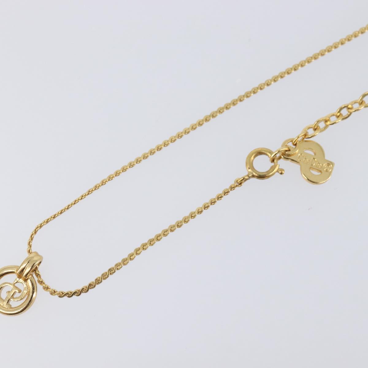 Christian Dior Necklace Metal 2 Set Gold Tone Auth 206829