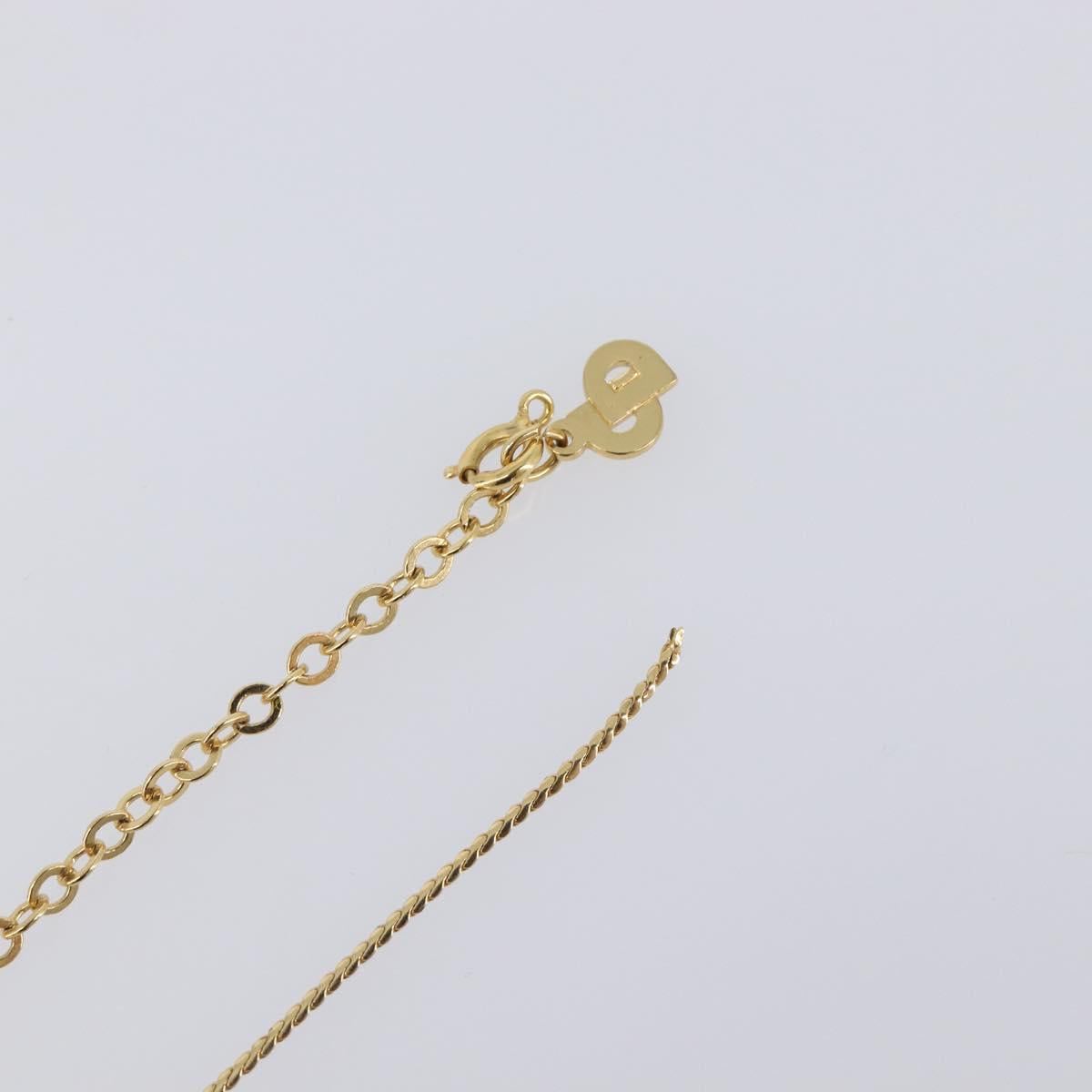 Christian Dior Necklace Metal 2 Set Gold Tone Auth 206829