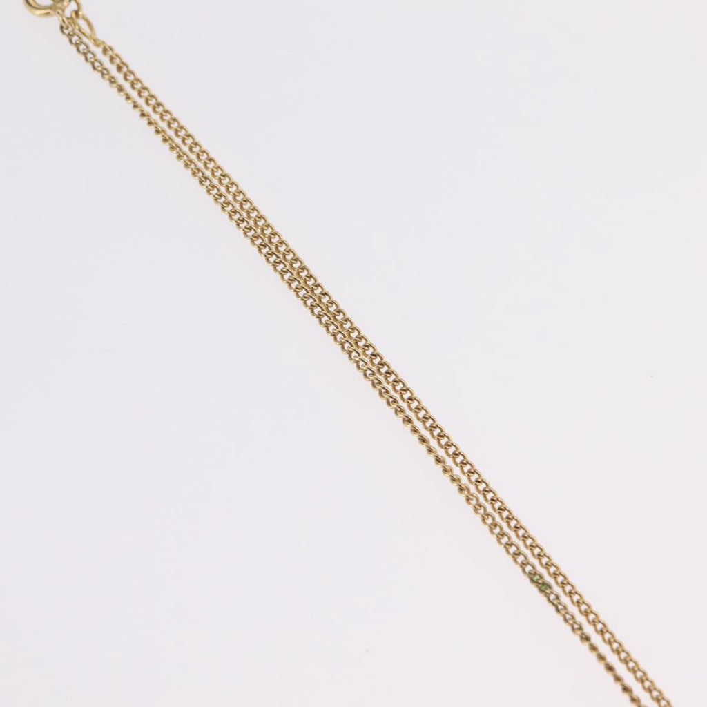 Christian Dior Necklace Metal Gold Tone Auth 206832