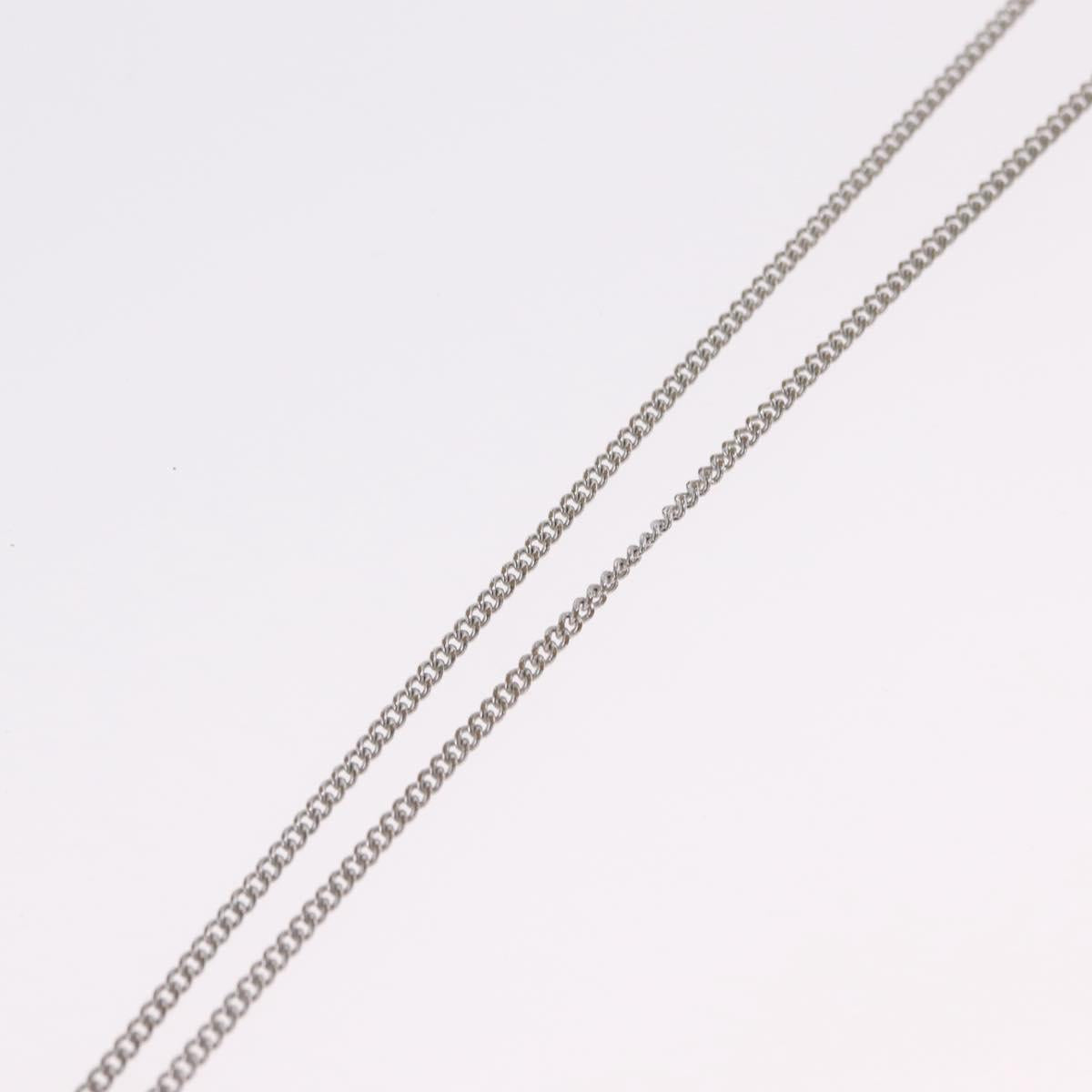 Christian Dior Necklace Metal Silver Auth 206834