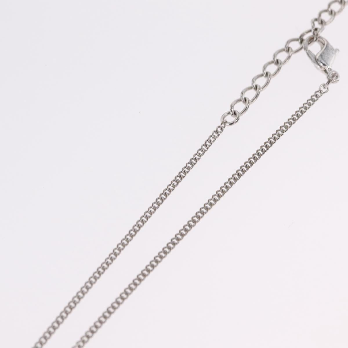 Christian Dior Necklace Metal Silver Auth 206834