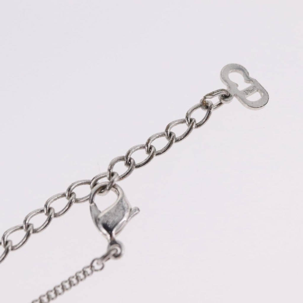 Christian Dior Necklace Metal Silver Auth 206834