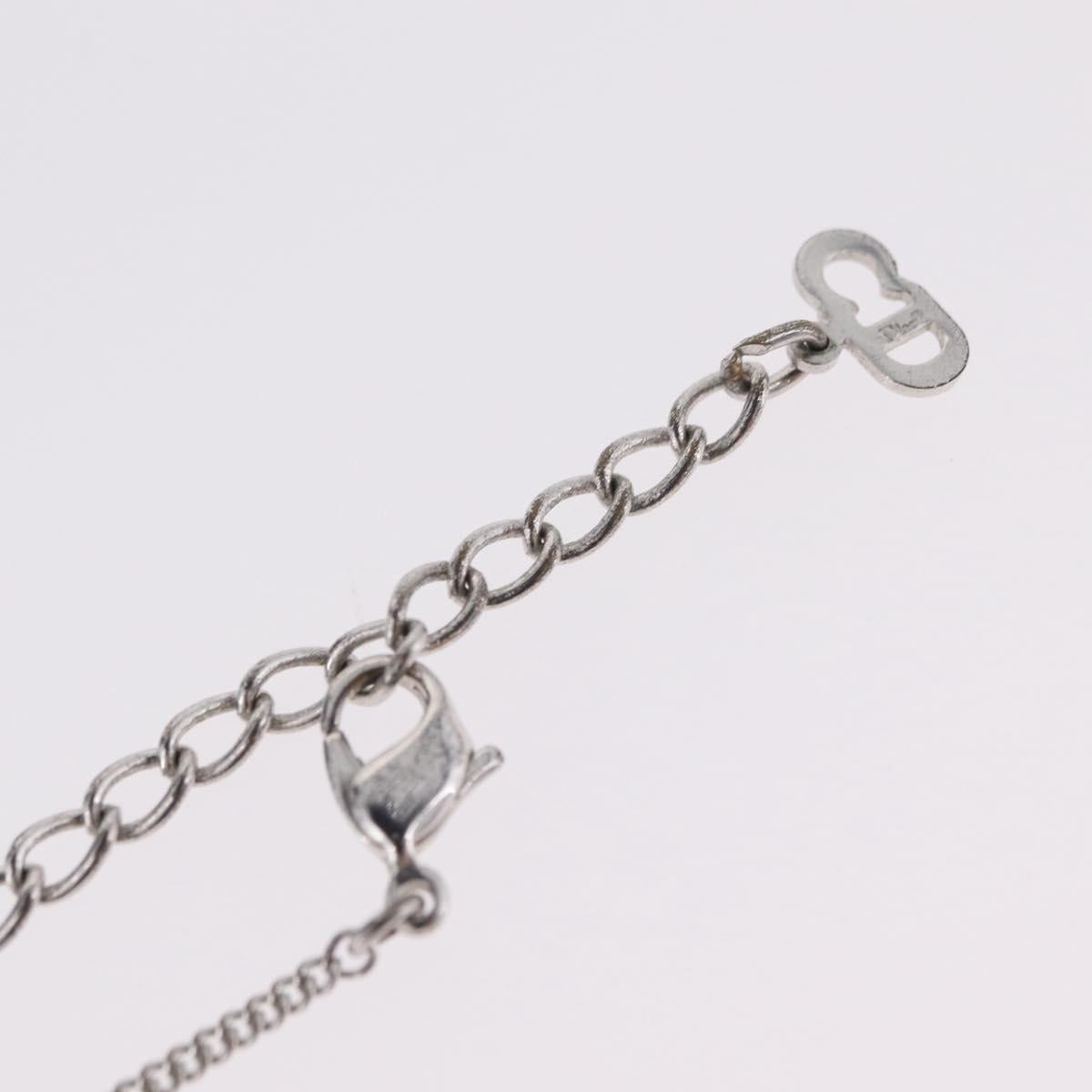 Christian Dior Necklace Metal Silver Auth 206834