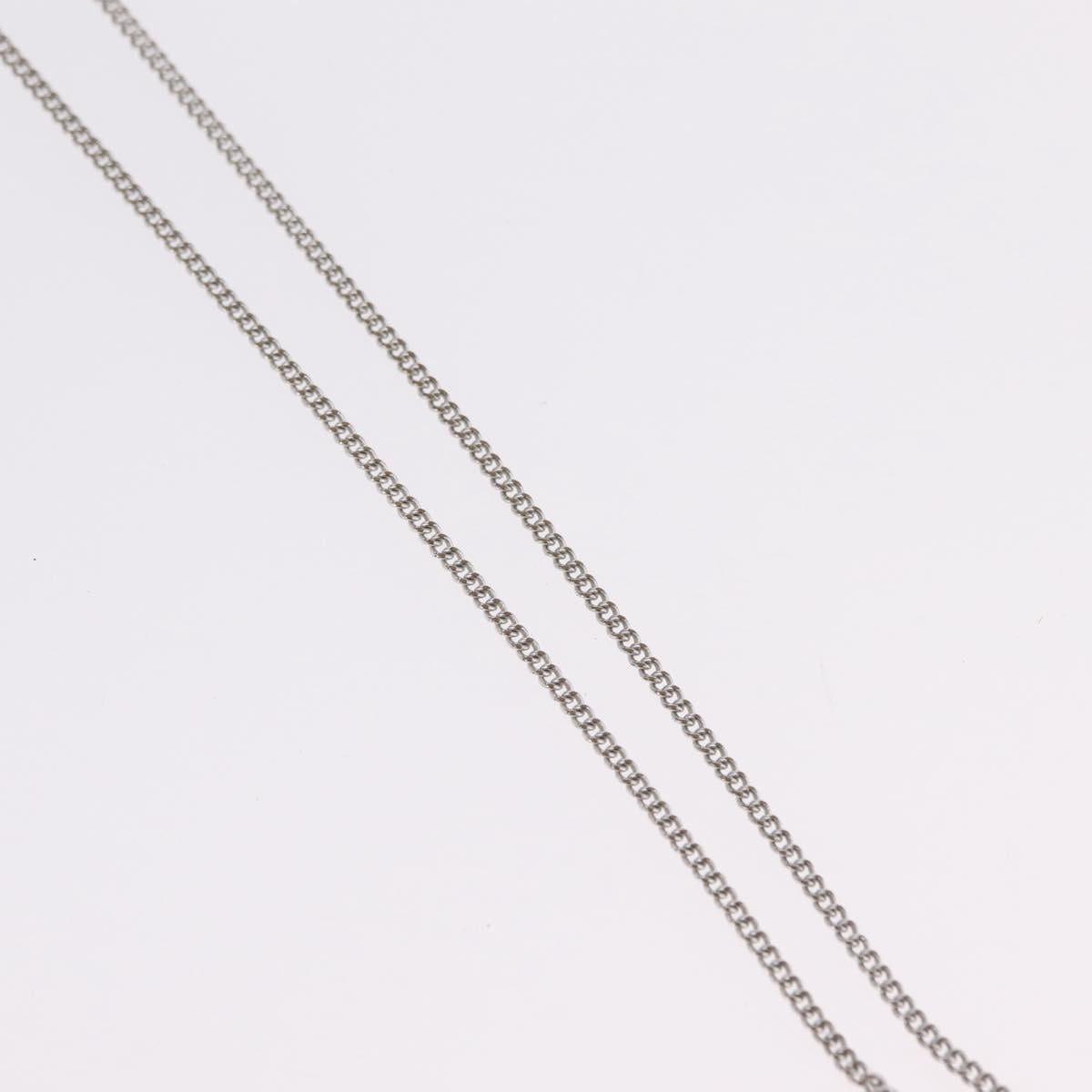 Christian Dior Necklace Metal Silver Auth 206834