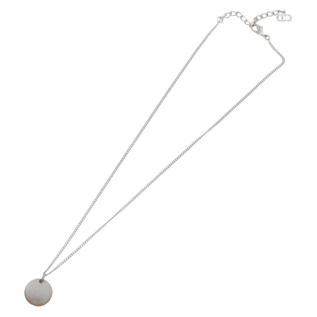 Christian Dior Necklace Metal Silver Auth 206834