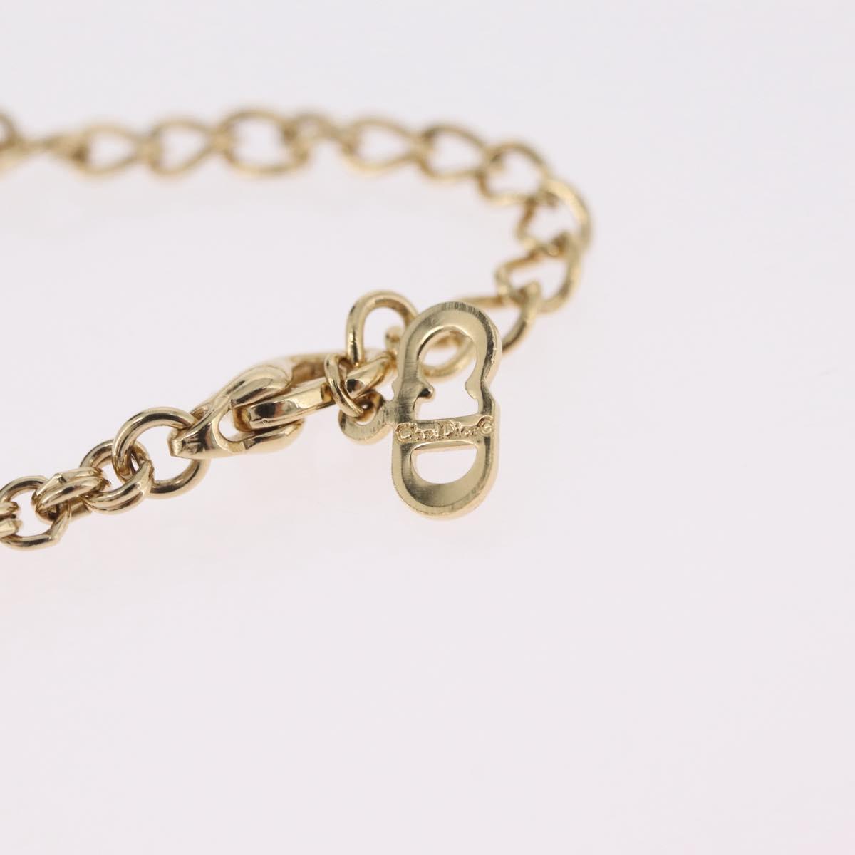 Christian Dior Necklace Metal Gold Tone Auth 206850