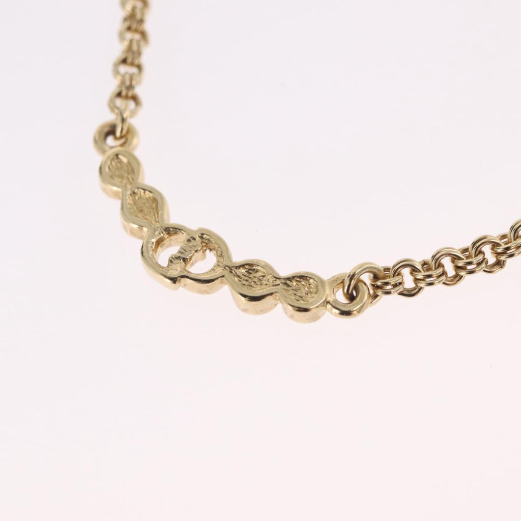 Christian Dior Necklace Metal Gold Tone Auth 206850