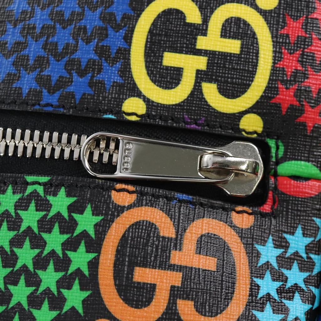 GUCCI GG Psychedelic Boston Bag PVC 2way Multicolor Silver 587866 Auth 206921SAM
