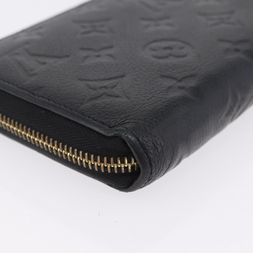 LOUIS VUITTON Monogram Empreinte Zippy Long Wallet Black M61864 LV Auth 207051