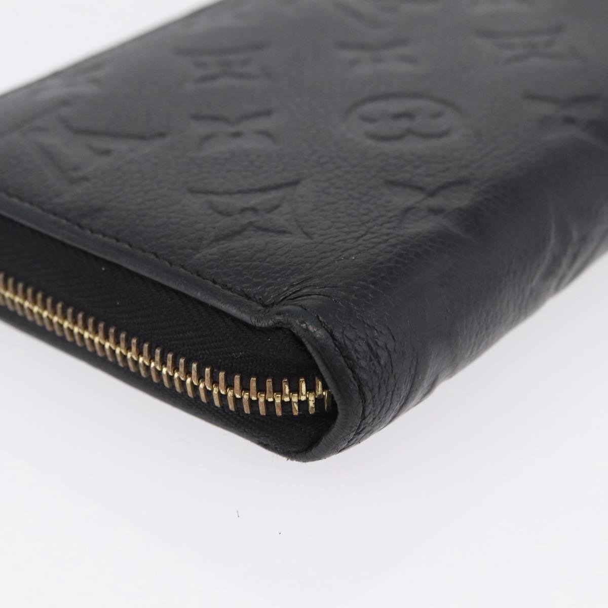 LOUIS VUITTON Monogram Empreinte Zippy Long Wallet Black M61864 LV Auth 207051