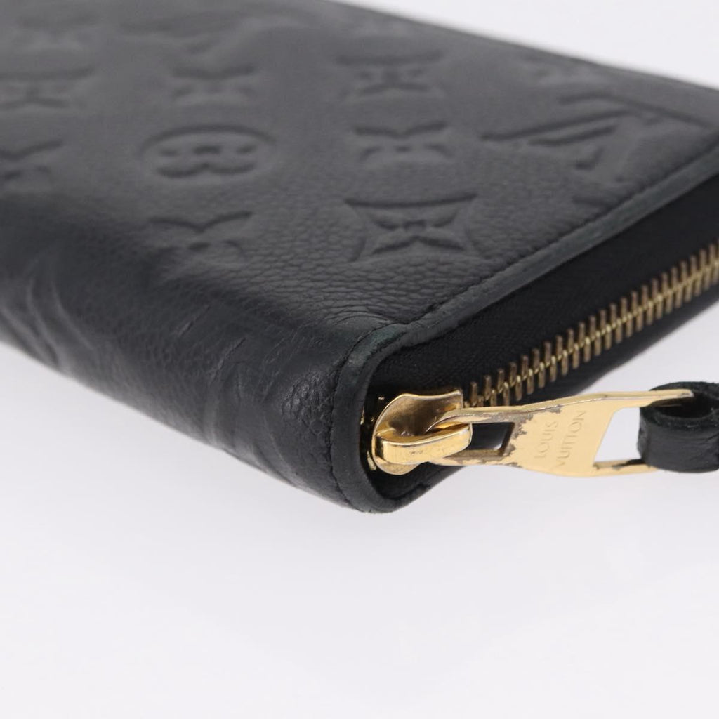 LOUIS VUITTON Monogram Empreinte Zippy Long Wallet Black M61864 LV Auth 207051