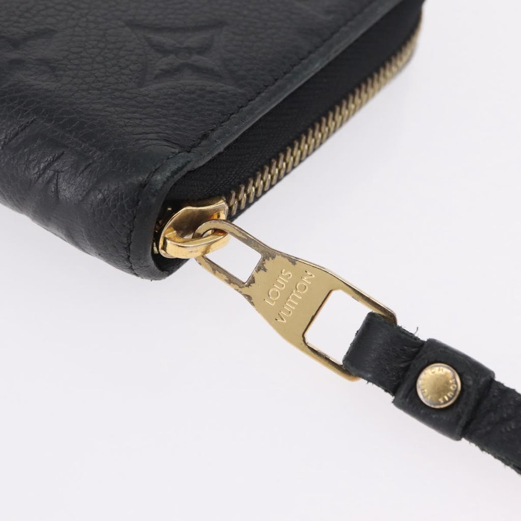 LOUIS VUITTON Monogram Empreinte Zippy Long Wallet Black M61864 LV Auth 207051