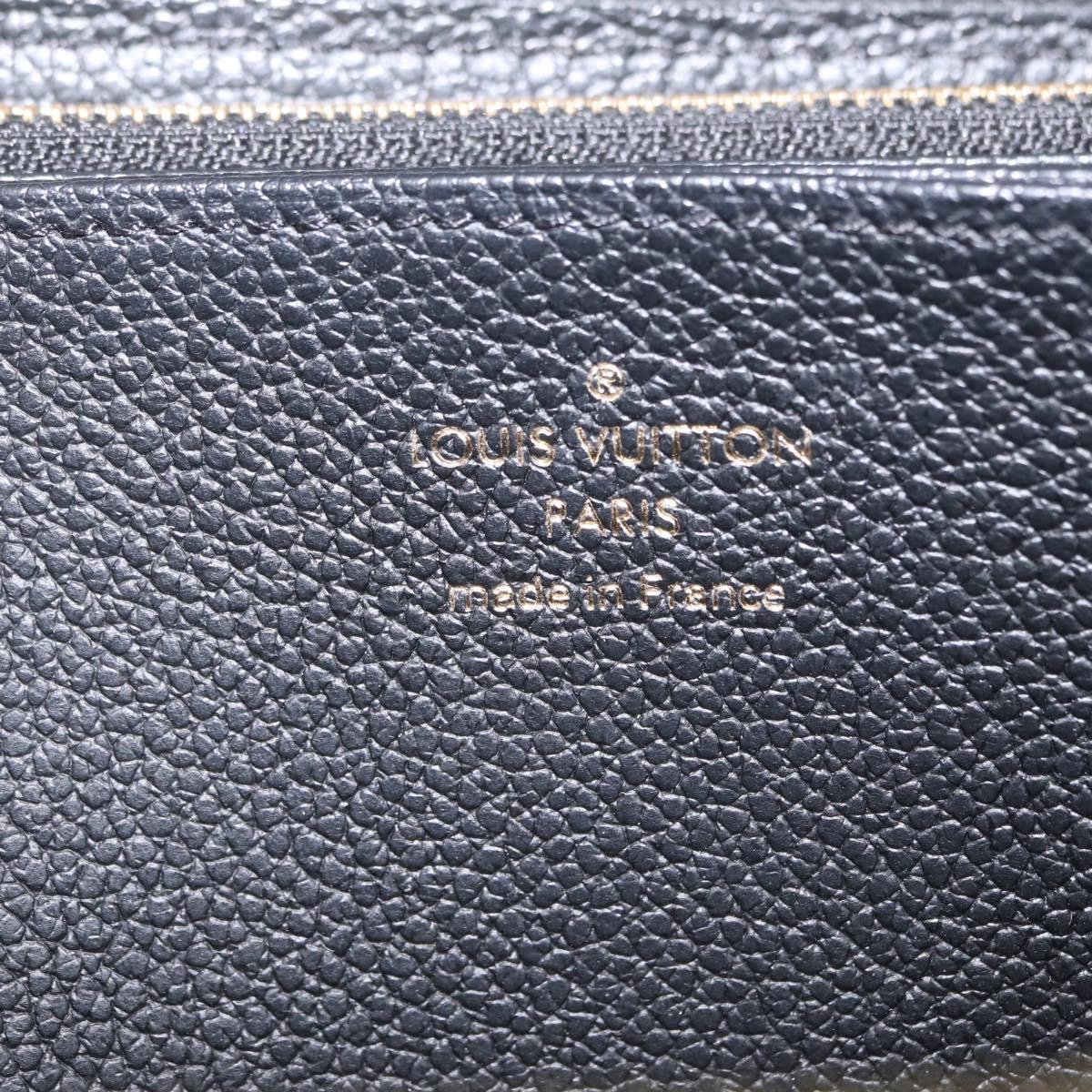 LOUIS VUITTON Monogram Empreinte Zippy Long Wallet Black M61864 LV Auth 207051