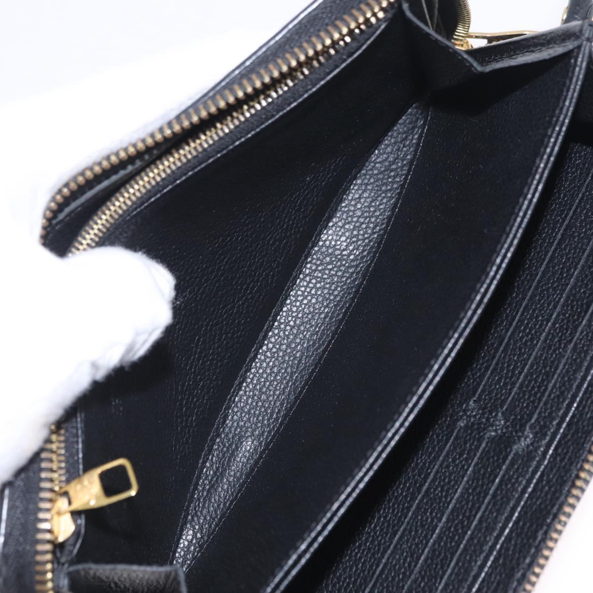 LOUIS VUITTON Monogram Empreinte Zippy Long Wallet Black M61864 LV Auth 207051