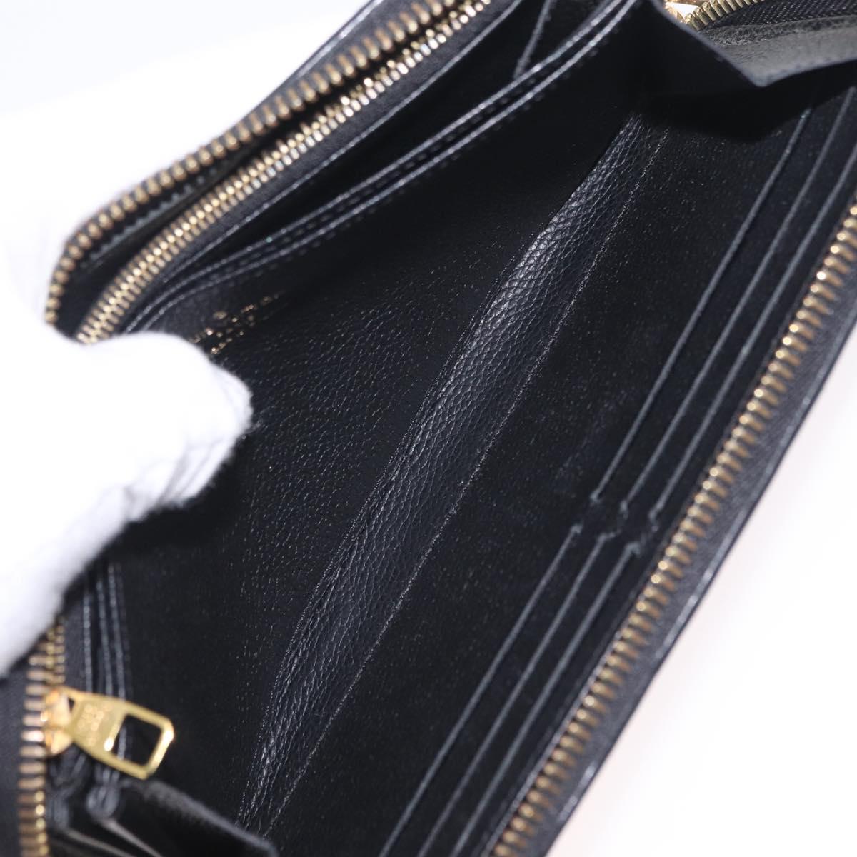 LOUIS VUITTON Monogram Empreinte Zippy Long Wallet Black M61864 LV Auth 207051