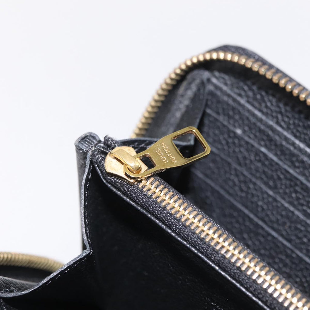 LOUIS VUITTON Monogram Empreinte Zippy Long Wallet Black M61864 LV Auth 207051