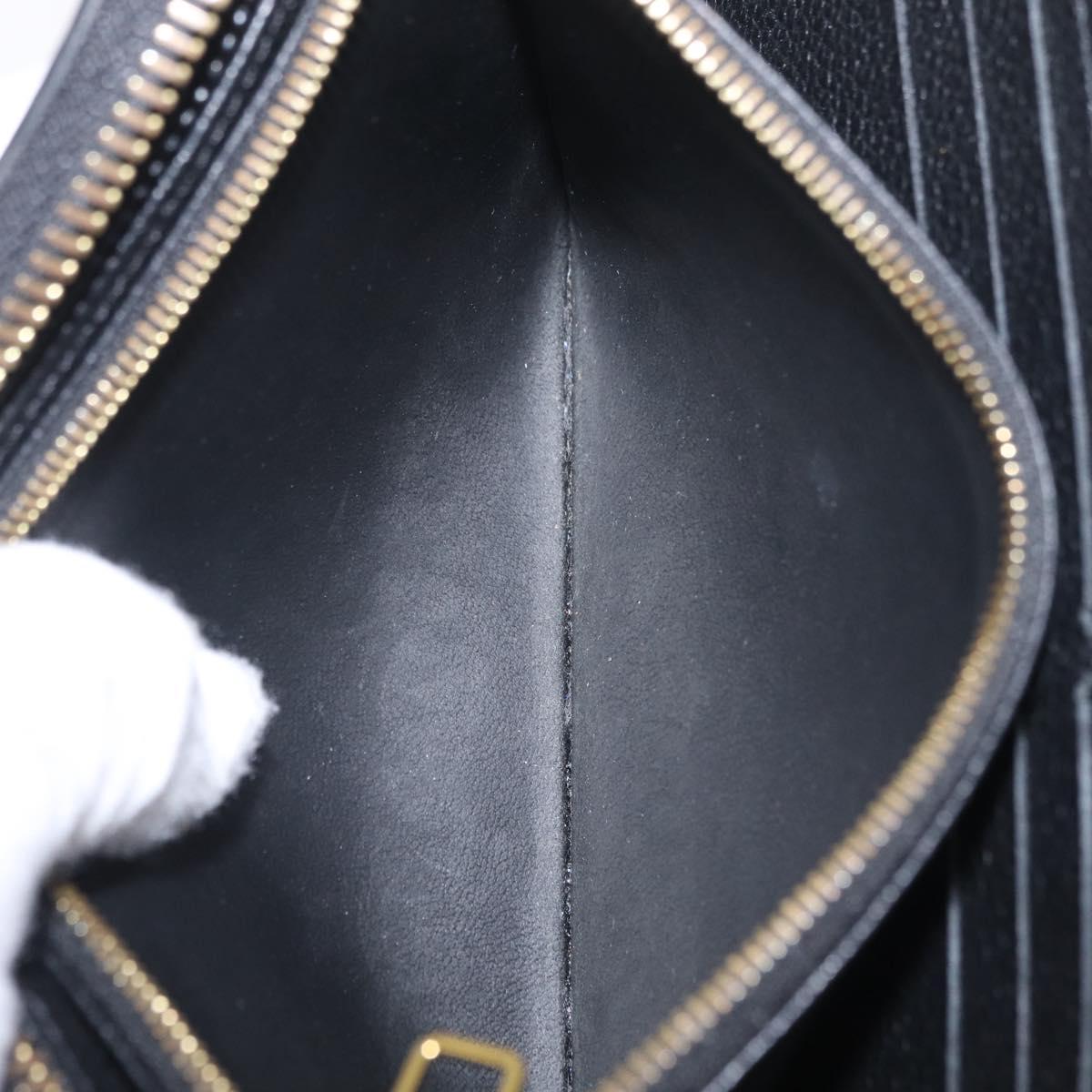 LOUIS VUITTON Monogram Empreinte Zippy Long Wallet Black M61864 LV Auth 207051
