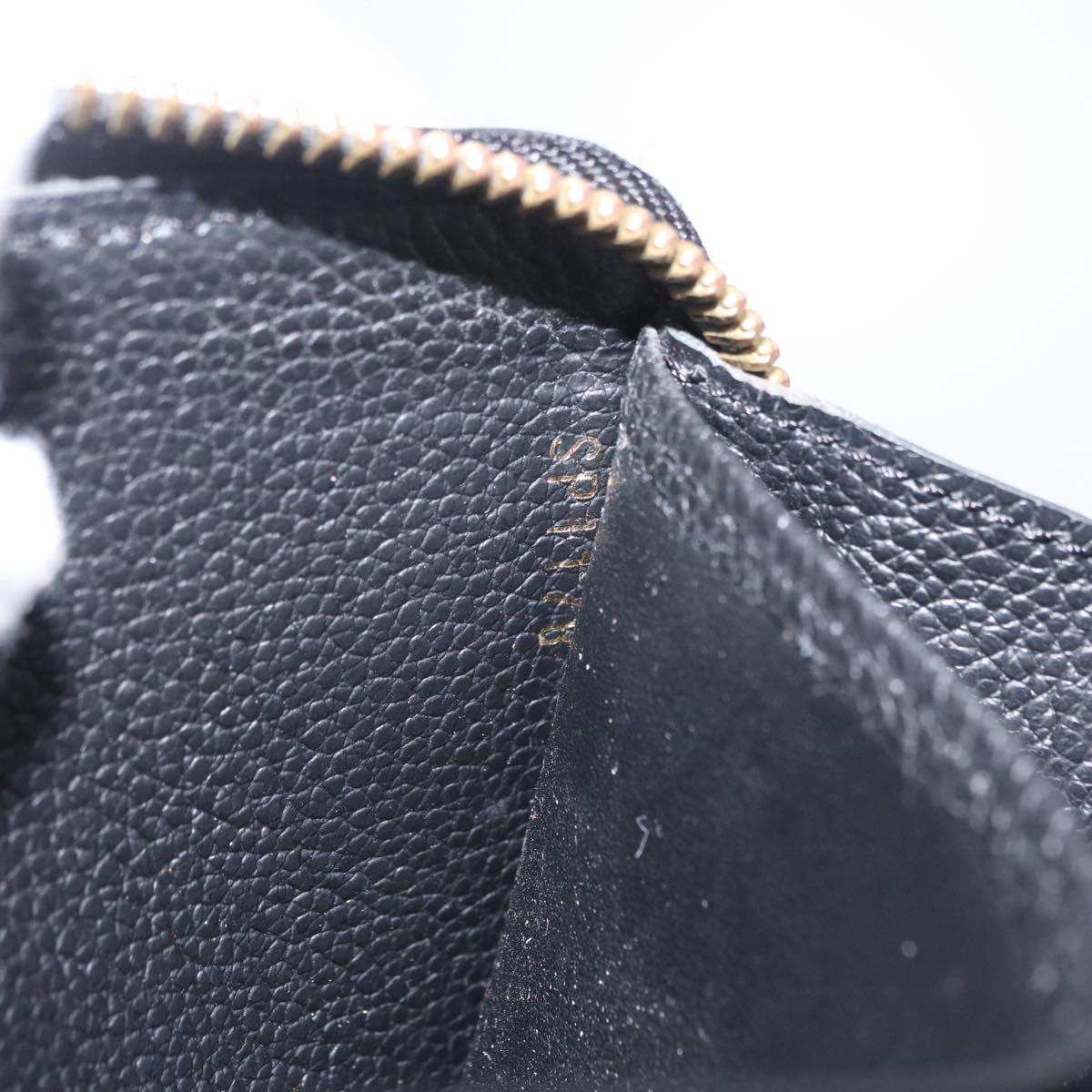LOUIS VUITTON Monogram Empreinte Zippy Long Wallet Black M61864 LV Auth 207051