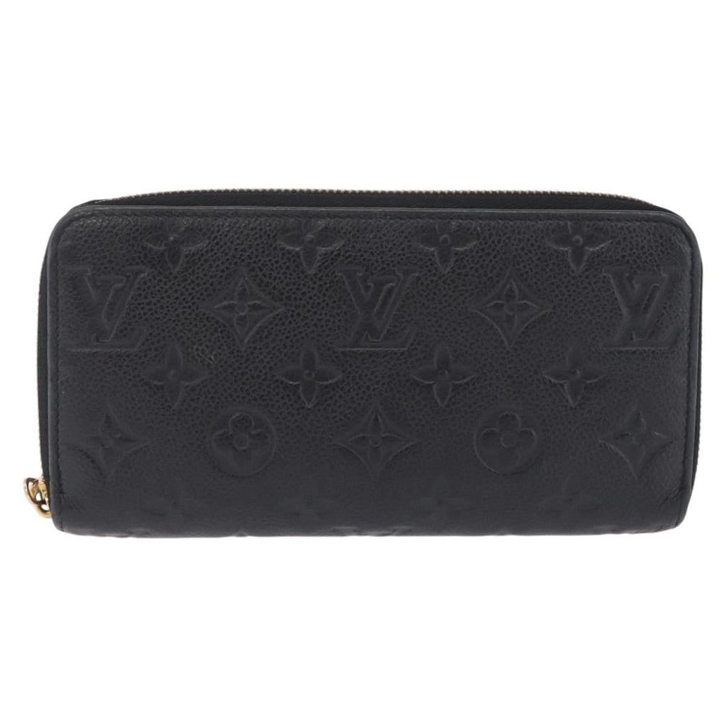 LOUIS VUITTON Monogram Empreinte Zippy Long Wallet Black M61864 LV Auth 207051