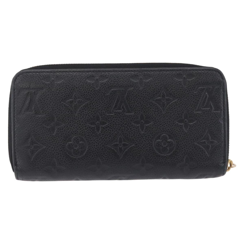LOUIS VUITTON Monogram Empreinte Zippy Long Wallet Black M61864 LV Auth 207051